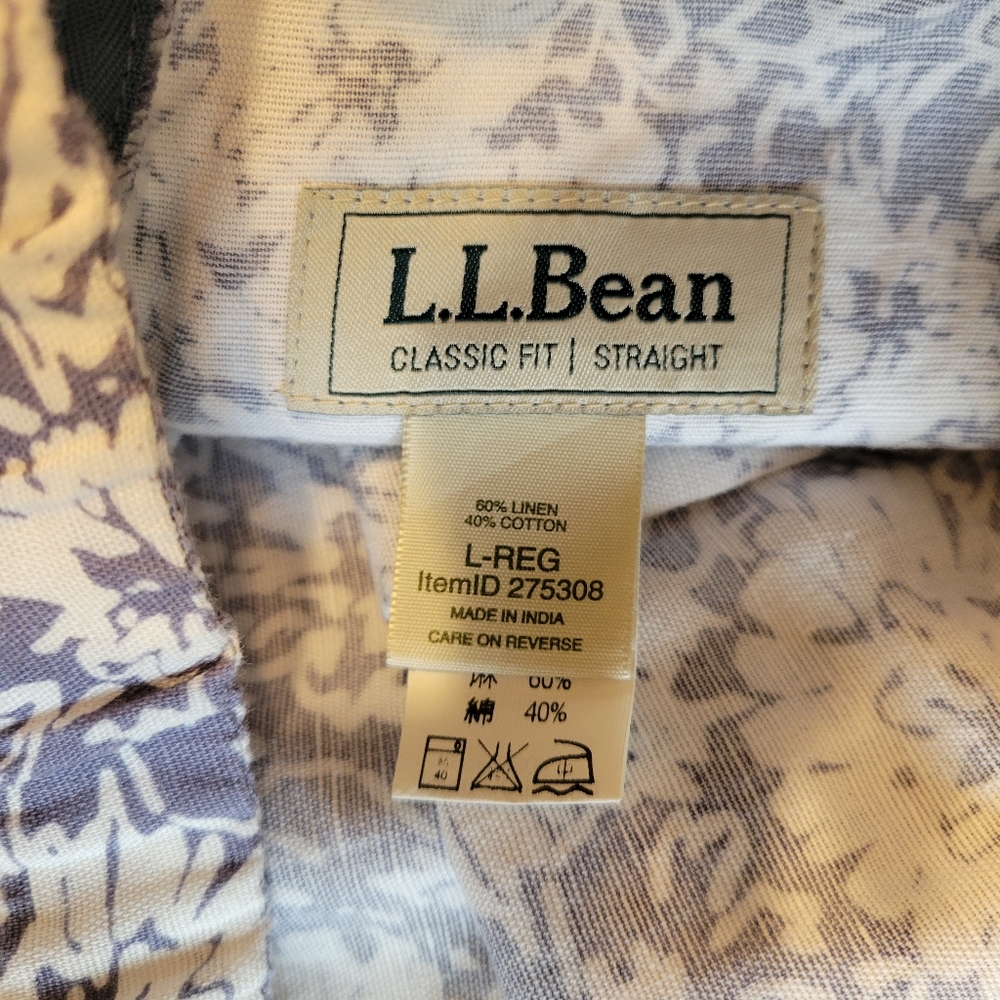 L.L Bean womans classic fit A-line linen & cotton blend floral skirt size large - Picture 5 of 14